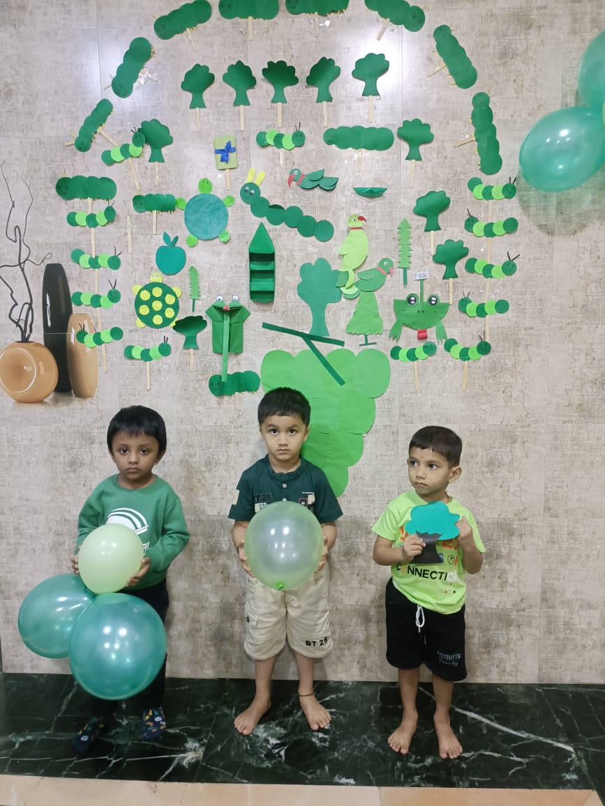 Children participating in Green Day celebrations at Pavilion Pre-Primary School